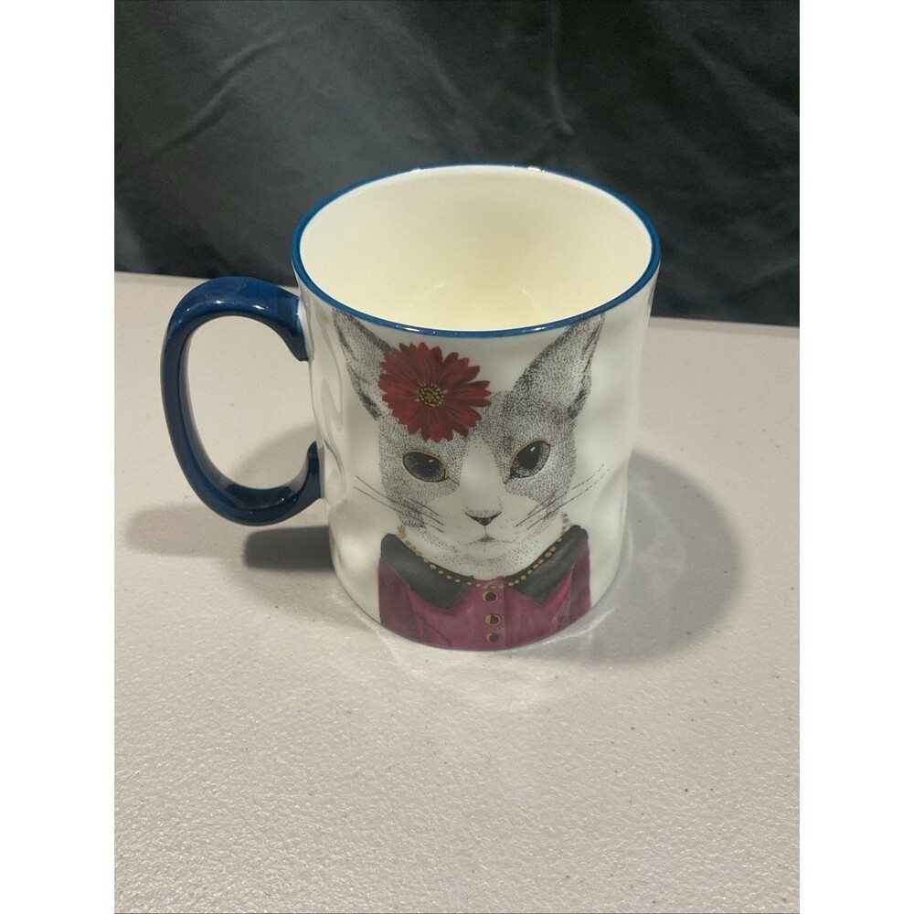 Signature Housewares Hipster Animal Cat Coffee Mug Cup 14 oz